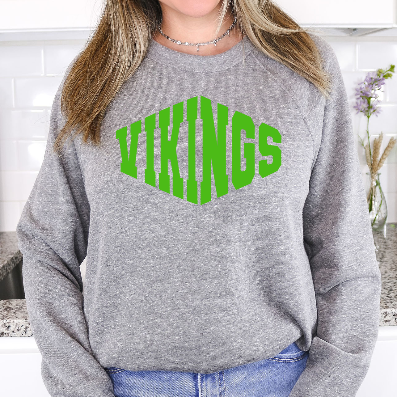 Vikings Warped Two Color Game Day DTF Print