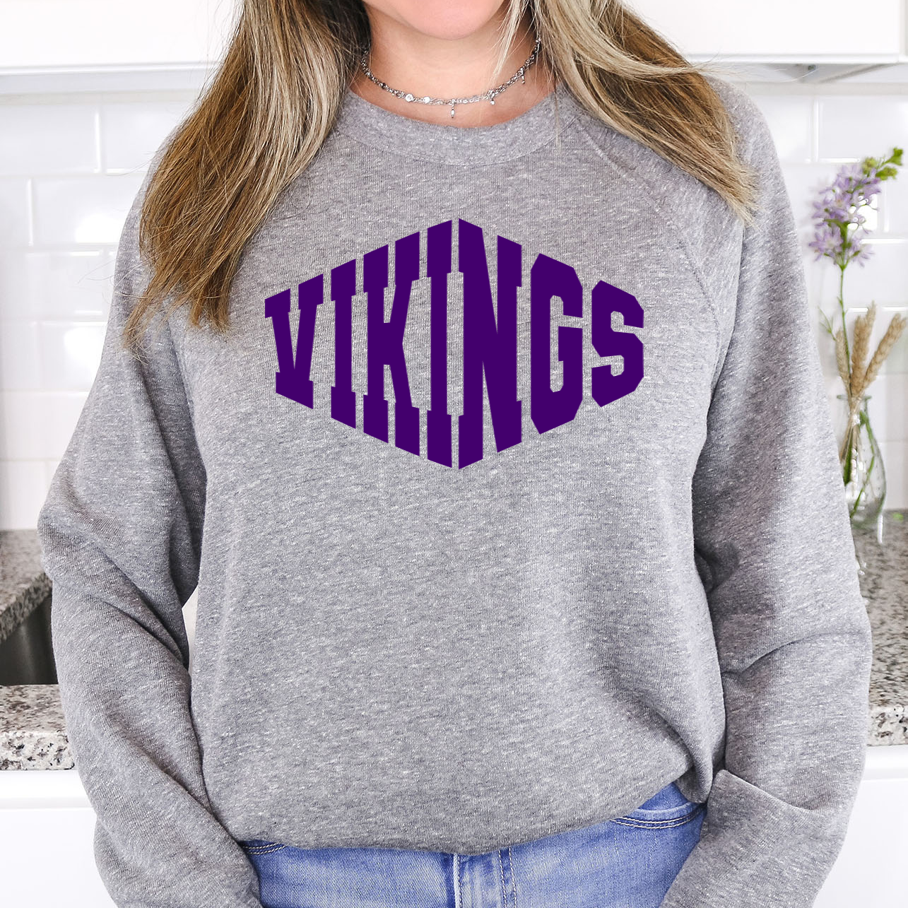 Vikings Warped Two Color Game Day DTF Print