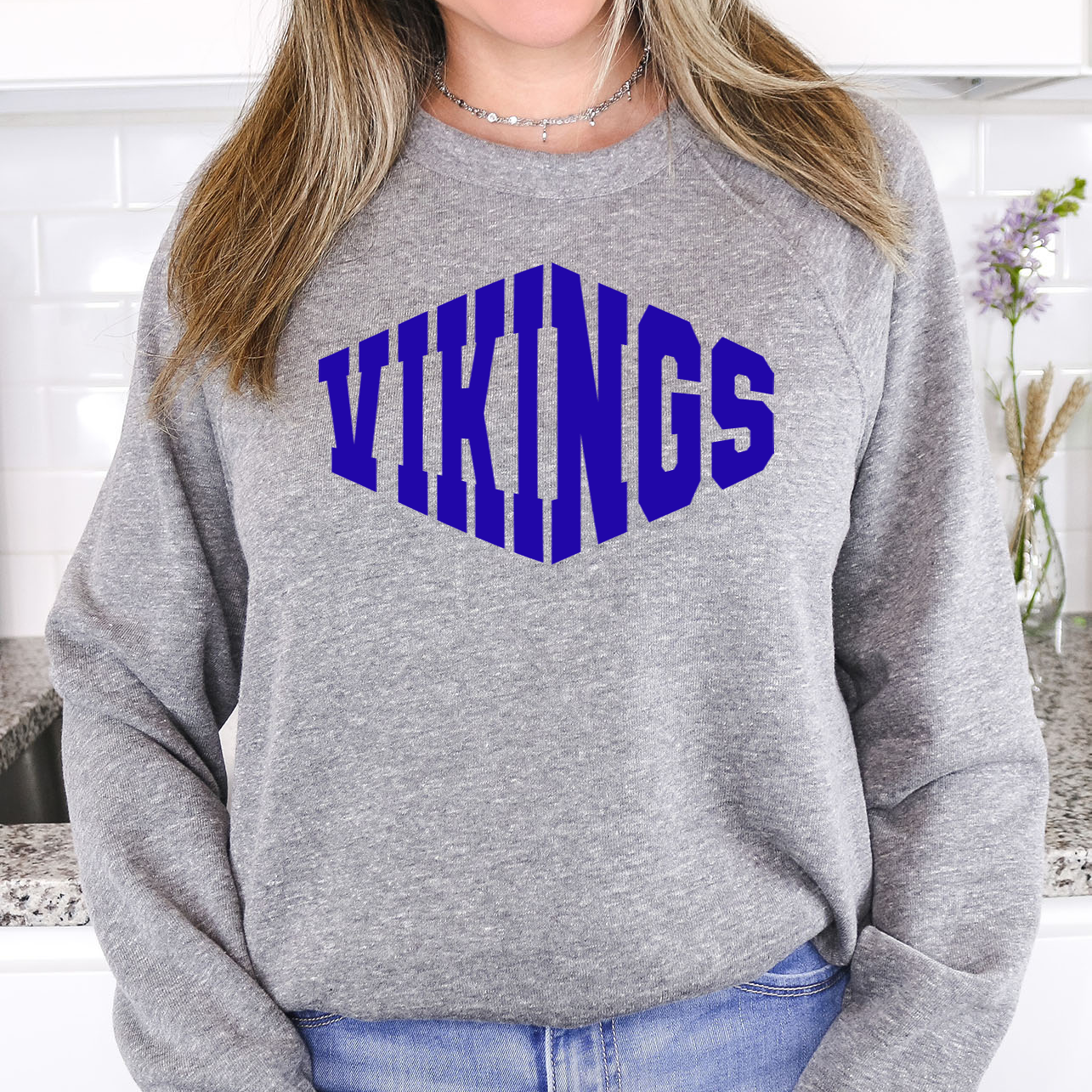 Vikings Warped Two Color Game Day DTF Print