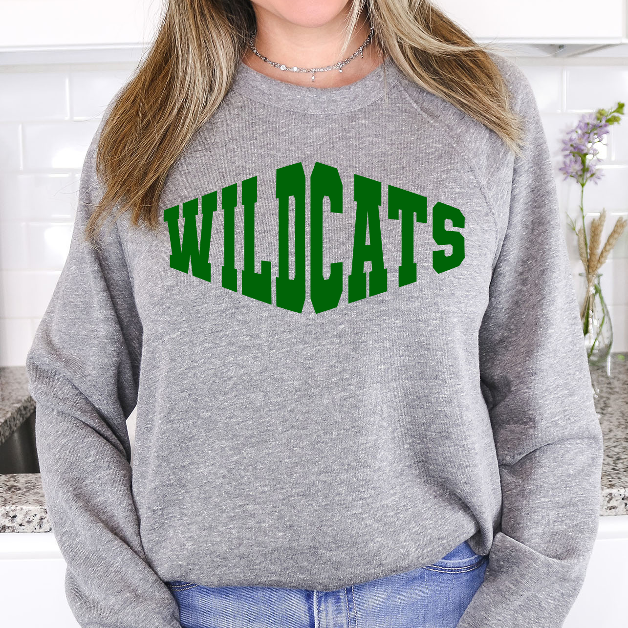 Wildcats Warped Two Color Game Day DTF Print