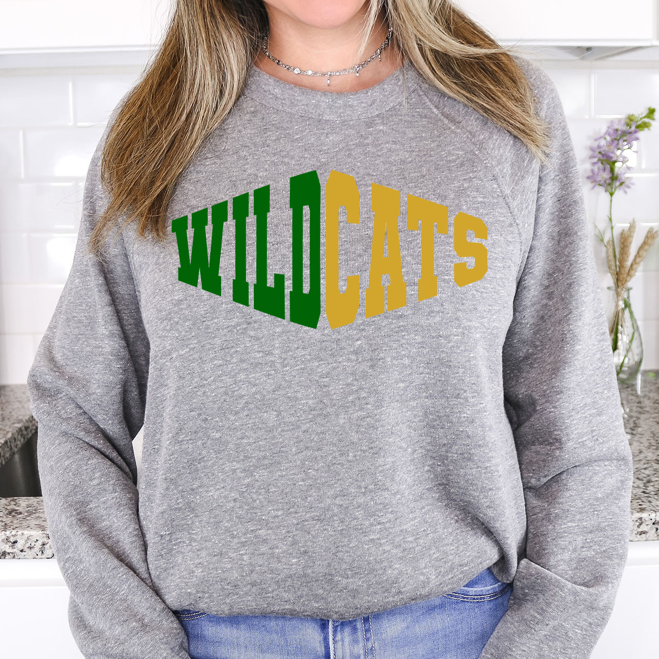 Wildcats Warped Two Color Game Day DTF Print