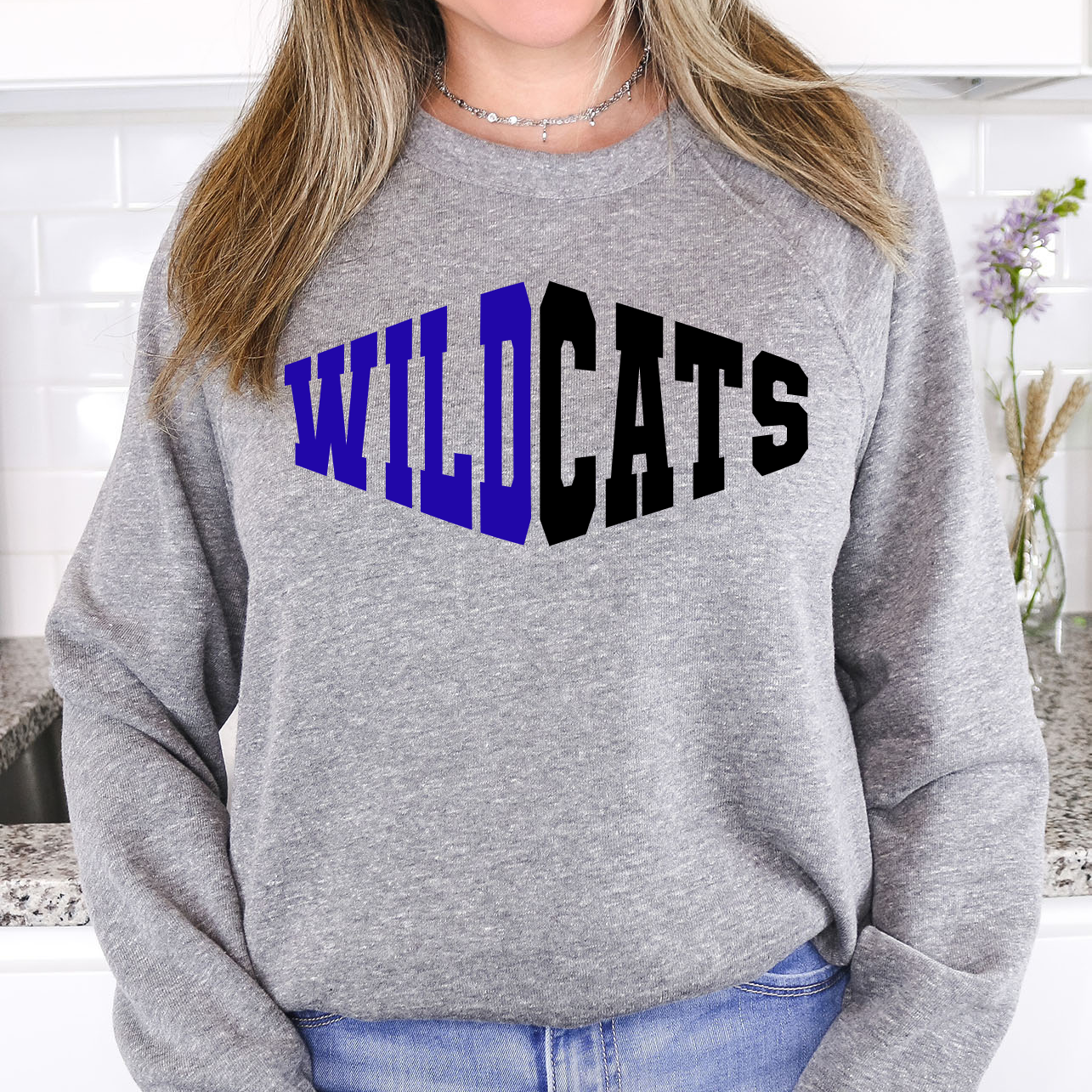Wildcats Warped Two Color Game Day DTF Print