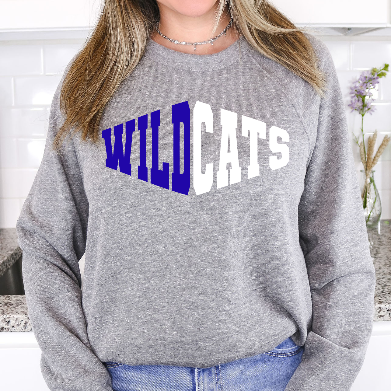 Wildcats Warped Two Color Game Day DTF Print