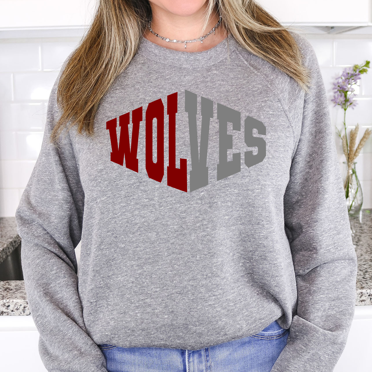 Wolves Warped Two Color Game Day DTF Print
