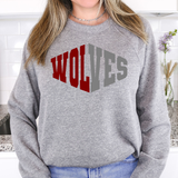 Wolves Warped Two Color Game Day DTF Print