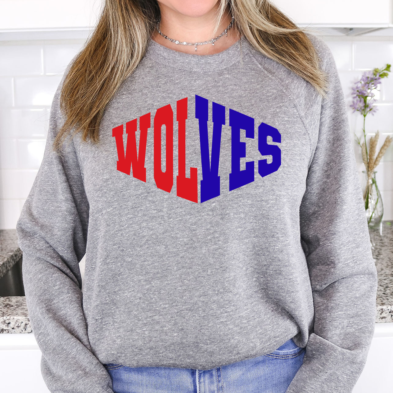 Wolves Warped Two Color Game Day DTF Print