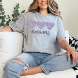 Warriors Checker Heart Trio DTF Print