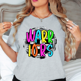 Warriors Neon Checker Circle DTF Print