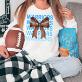 Warriors Repeat Football Bow DTF Print