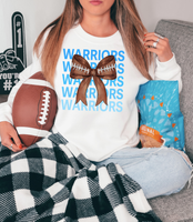 Warriors Repeat Football Bow DTF Print