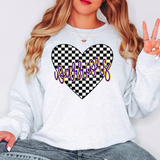 Warriors Retro Checker Heart DTF Print