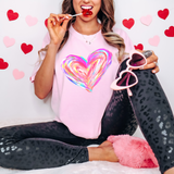 Watercolor Heart Valentine DTF Print