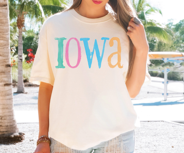 Iowa Watercolor DTF Print