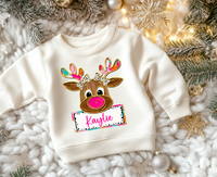 Personalized Watercolor Reindeer DTF Print