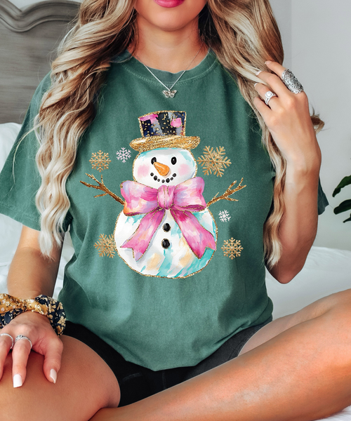 Watercolor Snowman DTF Print