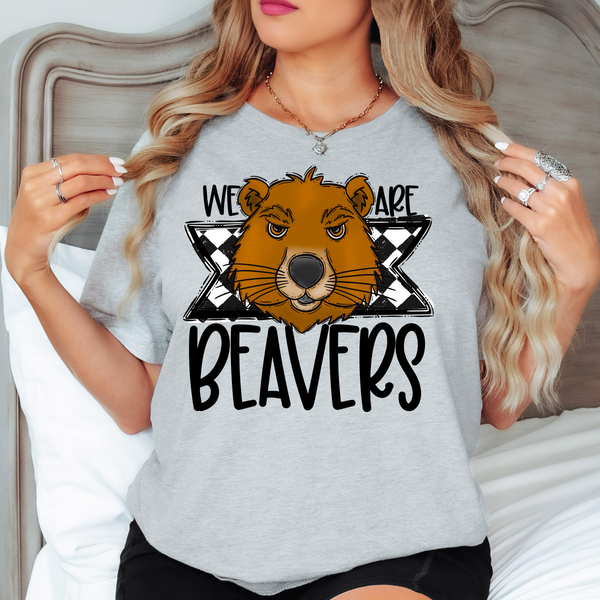 We Are Beavers Checker DTF Print