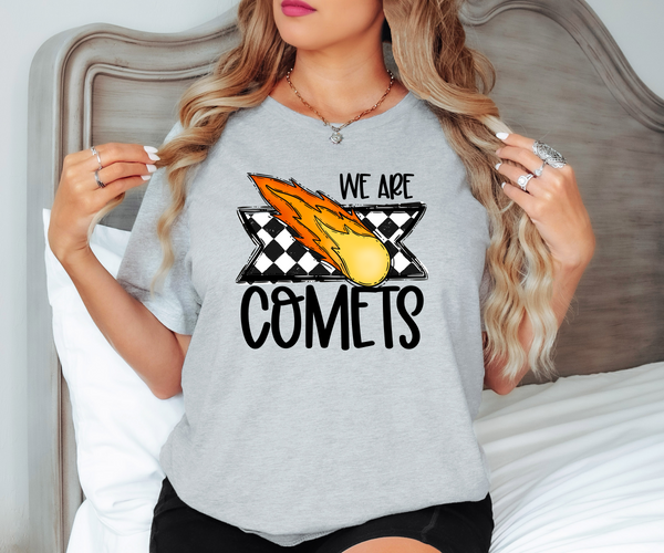 We Are Comets Checker DTF Print