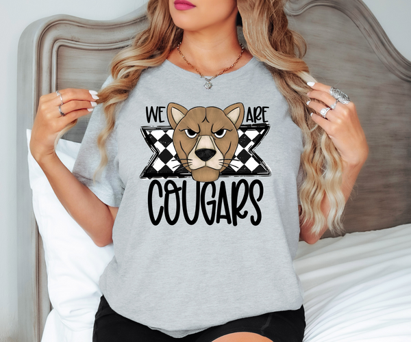 We Are Cougars Checker DTF Print