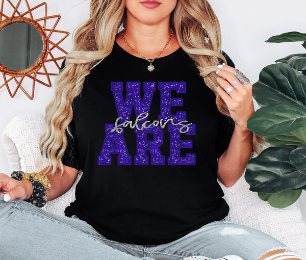 We Are Falcons Glitter Effect DTF Print