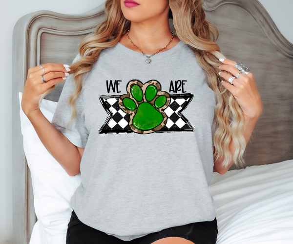 We Are Green PAW Checker DTF Print