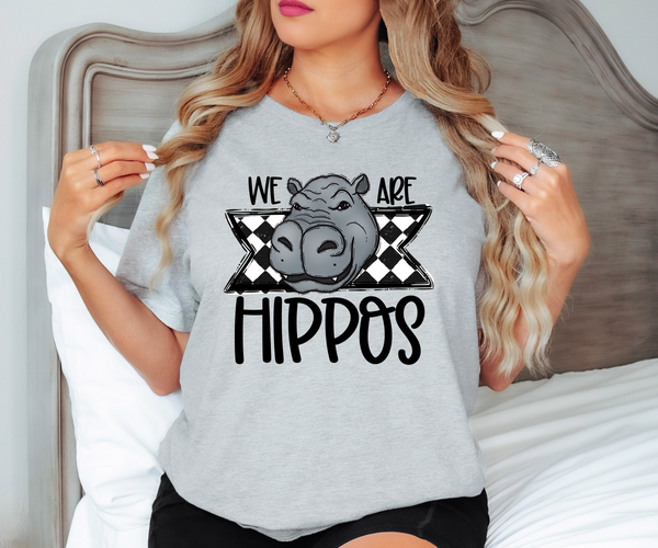 We Are Hippos Checker DTF Print