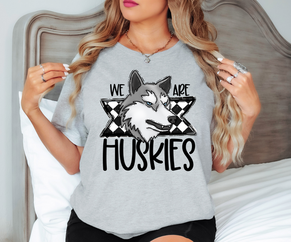 We Are Huskies Checker DTF Print