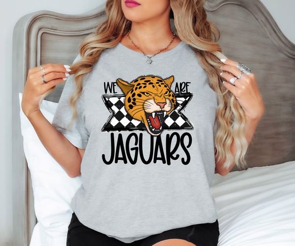 We Are Jaguars Checker DTF Print