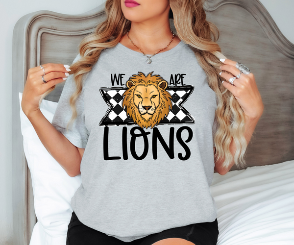 We Are Lions Checker DTF Print