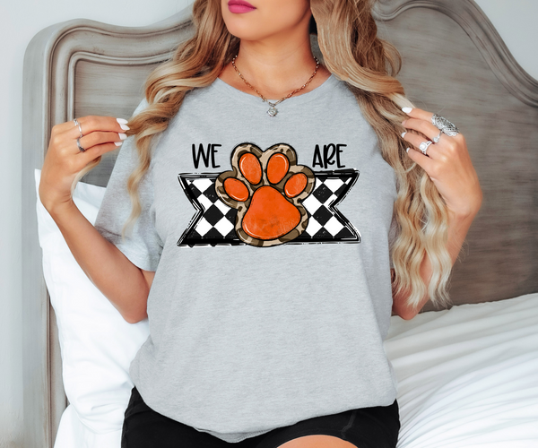 We Are Orange PAW Checker DTF Print