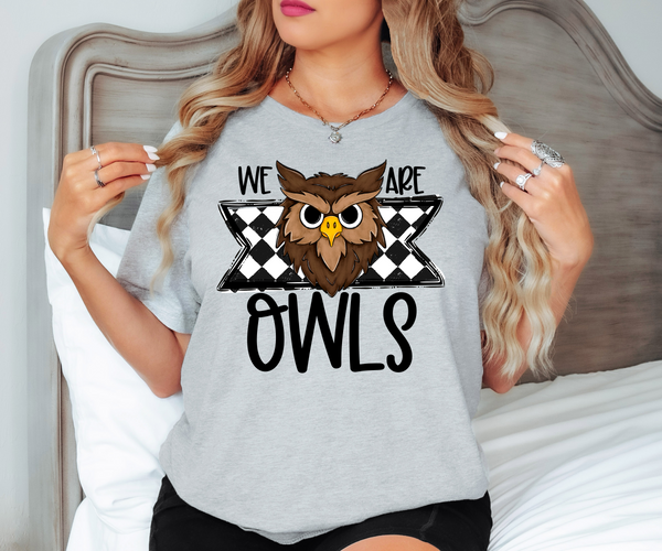 We Are Owls Checker DTF Print