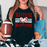 Westside Warriors Grunge Heart Football DTF Print