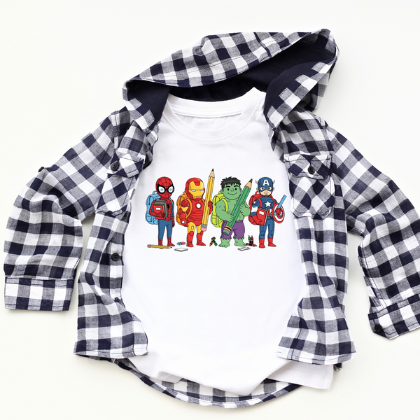 Super Hero Friends Back to School DTF Print