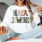 Plaza Towers Christmas Doodle DTF Print