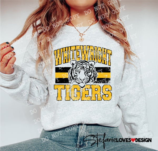 Classic Hometown Whitewright Tigers DTF Print