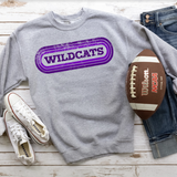Wildcats Retro Team Oval DTF Print