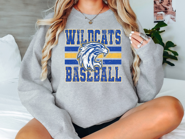 Wildcats Baseball Grunge DTF Print