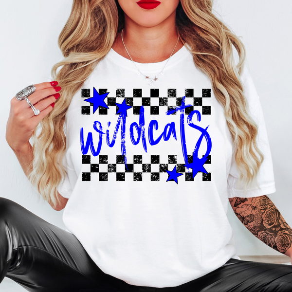 Wildcats Checker Star DTF Print