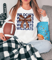 Wildcats Repeat Football Bow DTF Print