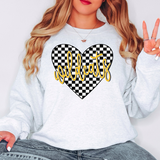 Wildcats Retro Checker Heart DTF Print