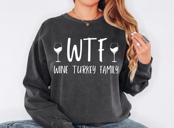 Wine Turkey Family DTF Print