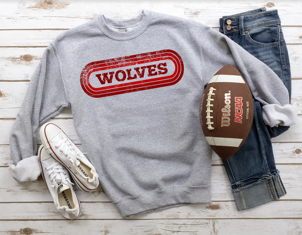 Wolves Retro Team Oval DTF Print