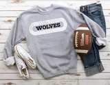 Wolves Retro Team Oval DTF Print