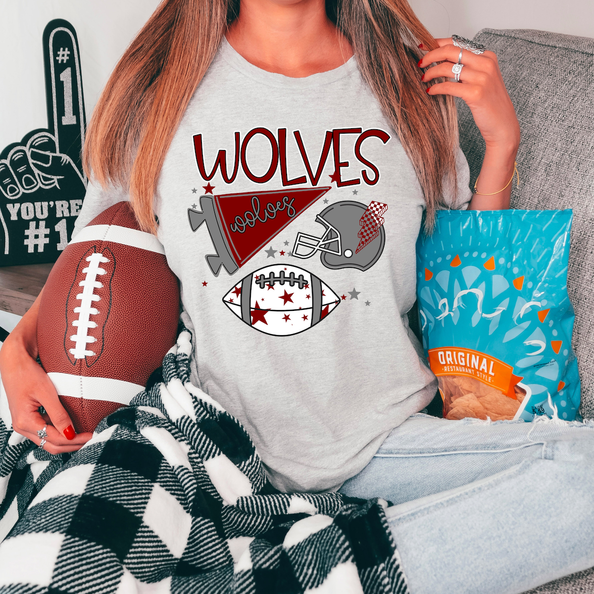 Wolves Football Retrocollage DTF Print