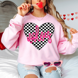 Wolves Valentine Checker Heart DTF Print