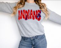 Distressed Wonky Indians DTF Print