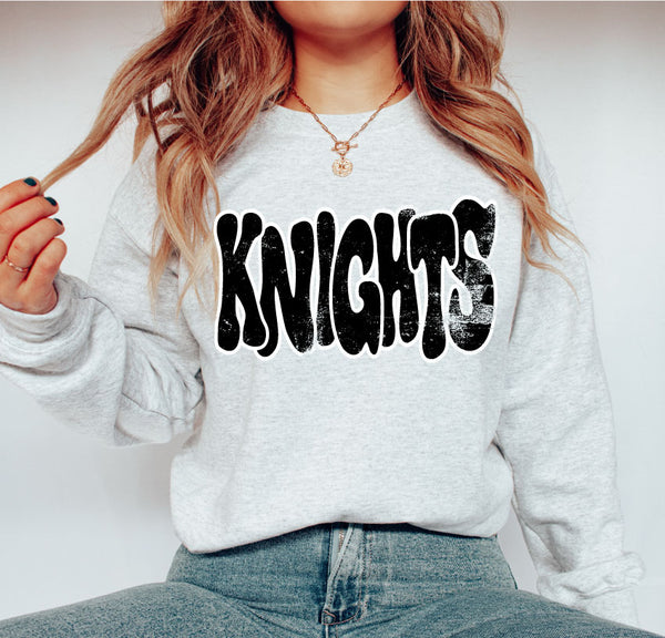 Distressed Wonky Knights DTF Print