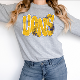 Distressed Wonky Lions DTF Print