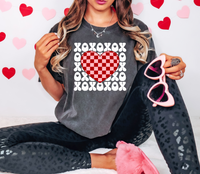 XOXO Checker Heart DTF Print