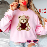 Valentine Yarn Teddy Bear DTF Print