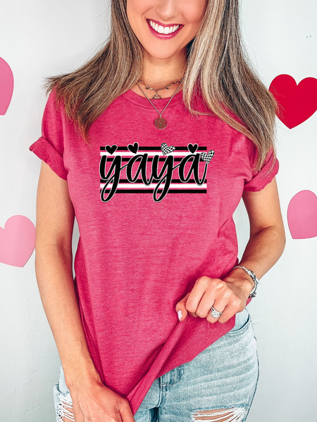 Yaya Black and White Hearts DTF Print